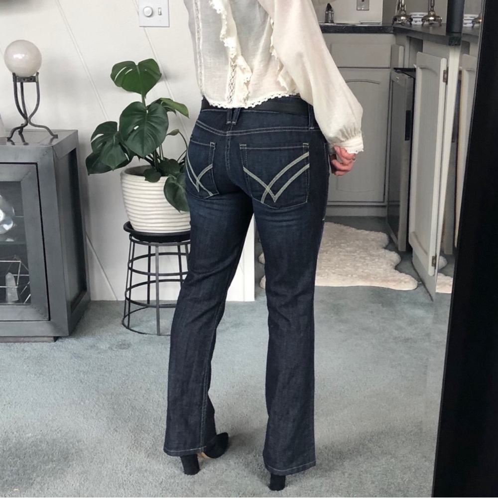 William Rast Stella Straight Boot Jeans Low Rise Denim Western Womens Size 26